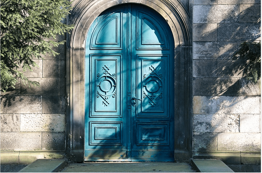 a metalic door