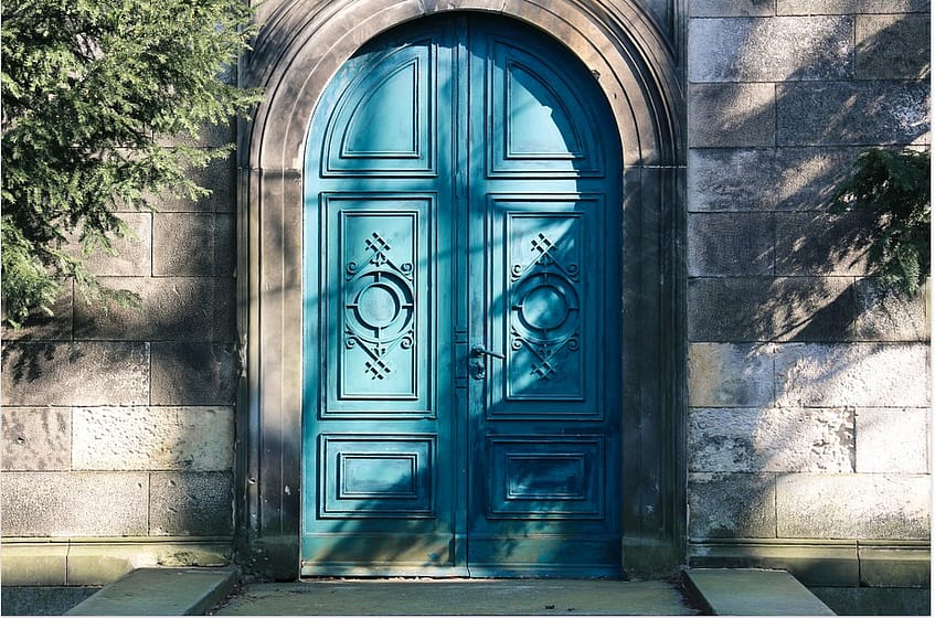 a metalic door
