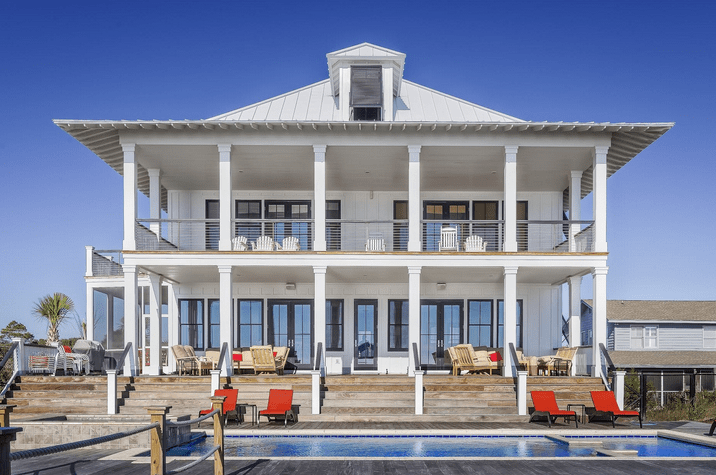 a big house with a pool